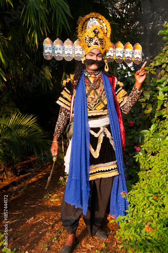 Photography Portrait of a Impressionist dressed as Raavan, India