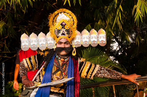 Photography Portrait of a Impressionist dressed as Raavan, India