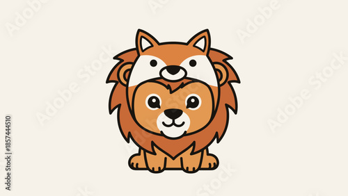 Cartoon Lion Character Illustration Design.