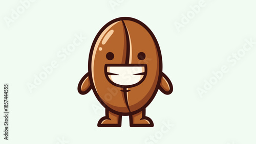 Cartoon Nut Character with Happy Face.