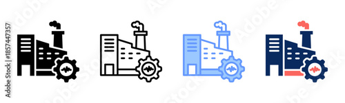 Industry Pulse icon set multiple style collection