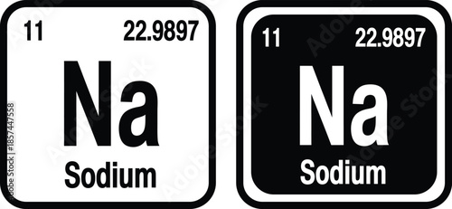 Sodium Element Periodic Table Icon Set