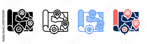 Segment Focus icon set multiple style collection