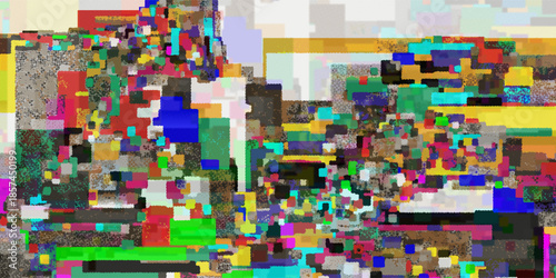 Multicolor chromatic aberation glitche effect screen display showcase eps10