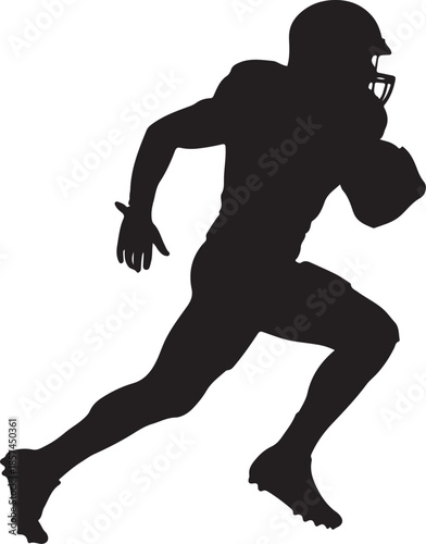American football player running silhouette
