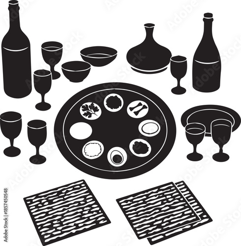 Elegant table setting with wine and dining essentials