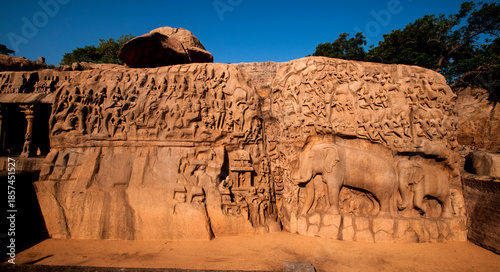 Descent of the Ganges and Arjuna's Penance, Mahabalipuram, Tamil Nadu, India