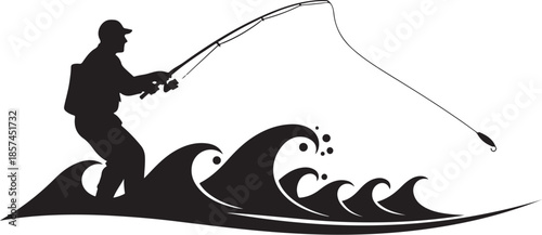 Man fishing in the ocean