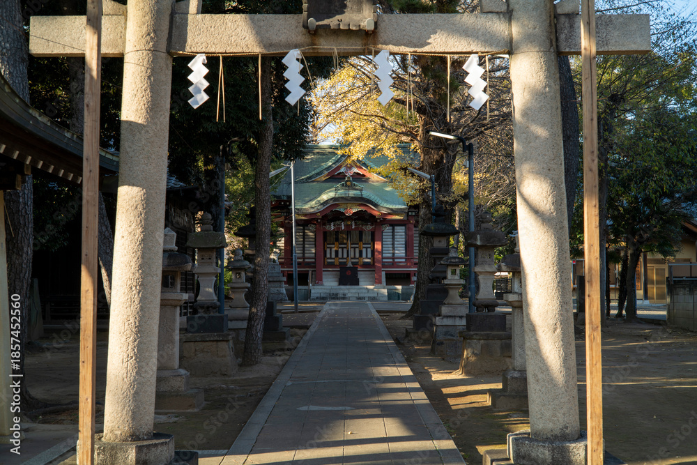 Obraz premium 柴又八幡神社の参道 東京葛飾区