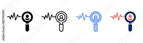 Competitor Pulse icon set multiple style collection