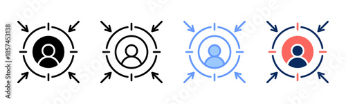 Competitive Forces icon set multiple style collection