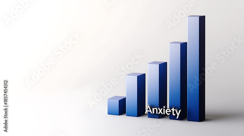 Visual representation of escalating anxiety levels with a rising bar graph. Ideal for content on mental health, stress management, and self-care strategies, showing increasing stress. Free Download Visual representation of escalating anxiety levels with a rising bar graph. Ideal for content on mental health, stress management, and self-care strategies, showing increasing stress. - GFXLoad