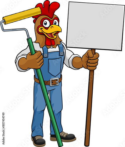 A chicken or rooster painte...