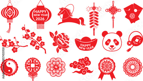 Chinese new year decorations and symbols