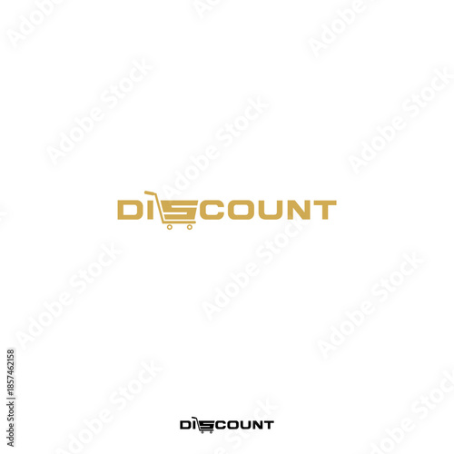Discount Wordmark Logo  -  Letter S becomes a shopping cart as symbol of Shopping.