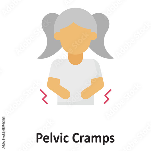 Pelvic Cramps Vector Icon which can easily modify or edit