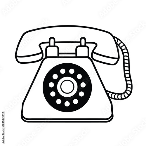 Classic Rotary Phone Icon Design for Communication