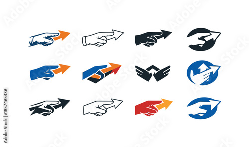 Leadership Icon Variations. Developing leadership qualities and management potential. Icon set. Set Logo of Developing leadership qualities and management