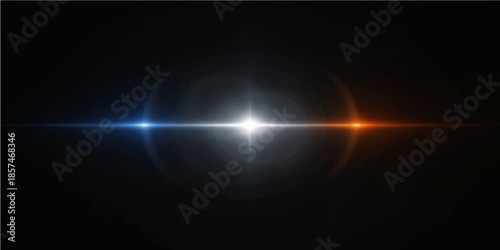 Abstract blue light background design featuring glowing rays of digital energy and bright flare motions across a dark space backdrop with shimmering star lines and laser glow animation