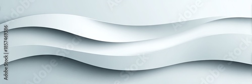 Abstract layered white wave background design with light and shadow effect