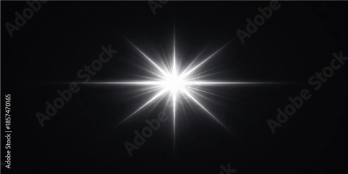 Abstract blue background with rays of light and a digital energy beam creates a bright motion flare against a dark night star space backdrop