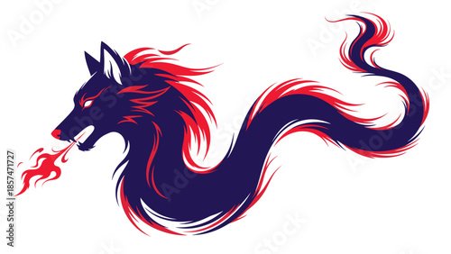 Digital Art of Dragon Head Illustration.