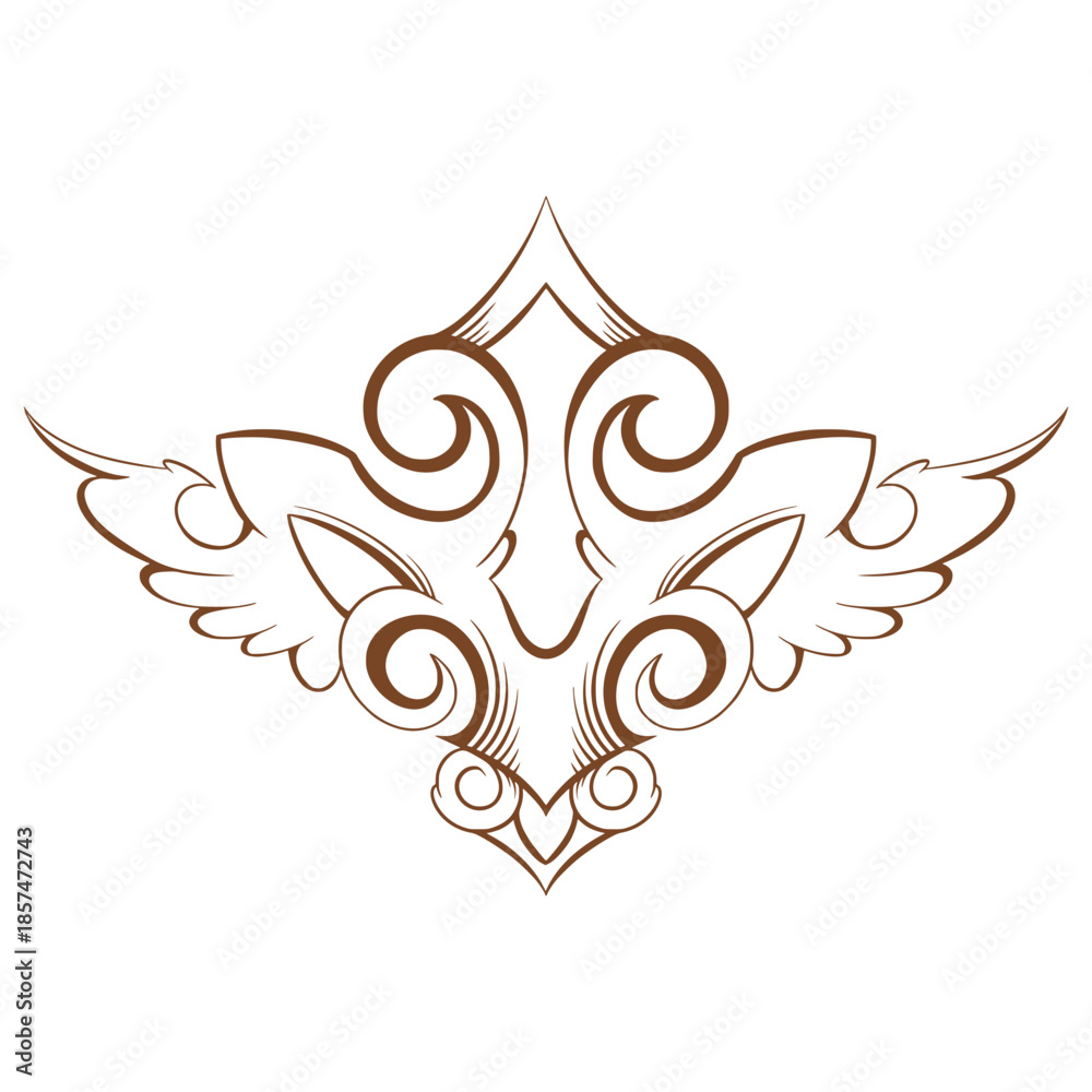 Fototapeta premium Batik Ornamental Element Decoration Outline