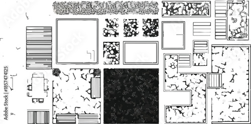 Set of Business Data Analytics Icons in Modern Line Style with Blue and Gray Accents