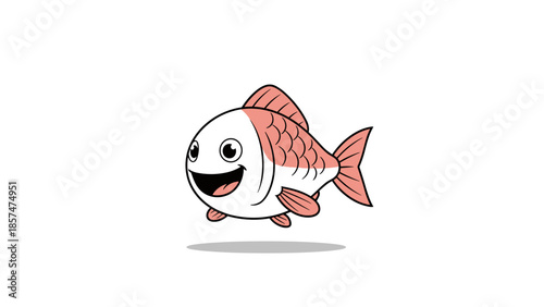 Happy Cartoon Fish Character Illustration.