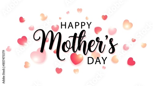 Happy mother s day greeting card with hearts