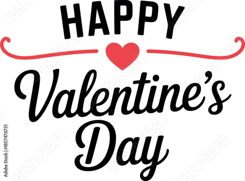 Happy Valentine’s Day Typography with Heart