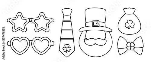 St. Patrick's Day outline, coloring pages and templates set.
Perfect for worksheets, printables, crafts, greeting cards, and educational use. 
