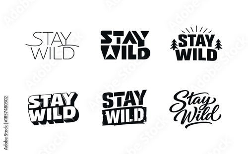 Harmonious Lettering Variations. Modern vector type pack. Set lettering. harmonious lettering variations of the same emblematic concept, each with different