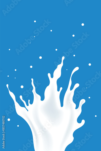 a spray of pure milk onto a dairy product design element