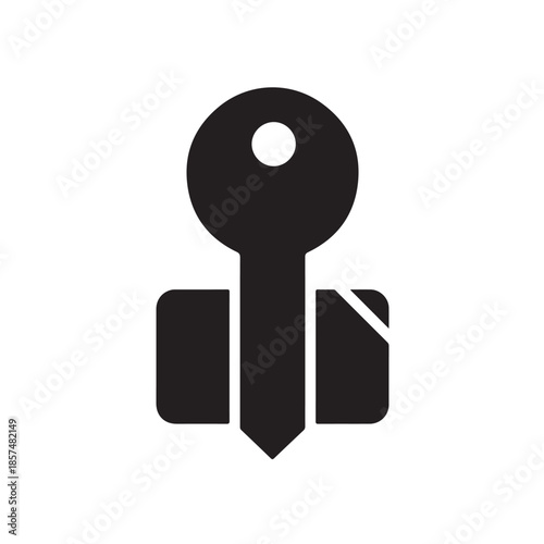 Security Key Folder Icon Isolated on White Background