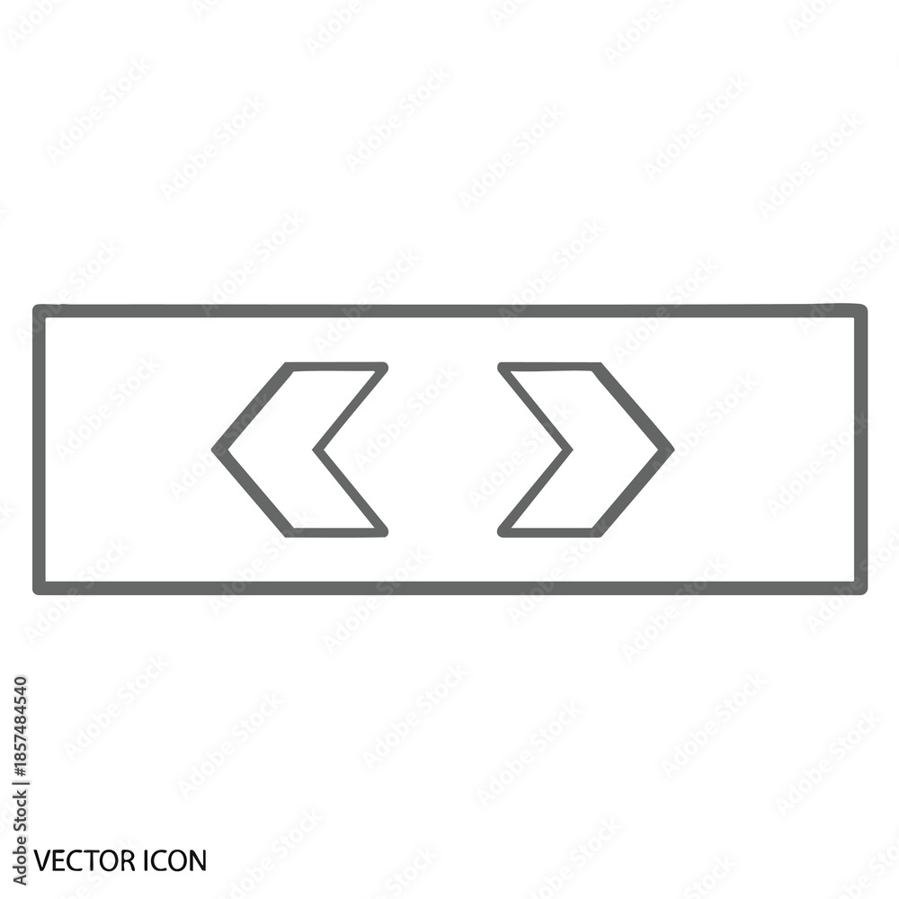 Fototapeta premium A gray rectangular box with two opposing chevrons inside