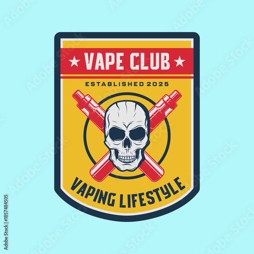 Vape club logo emblem vector design