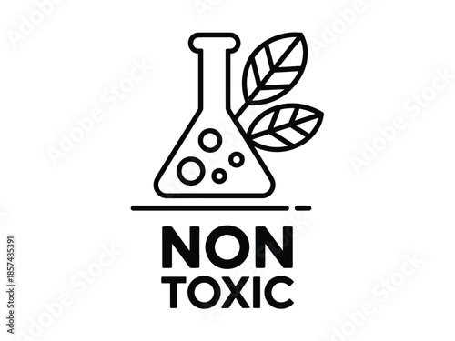 This is a non-toxic symbol with a beaker and leaves