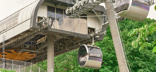 Cable car on Sparrow Hills in Moscow.