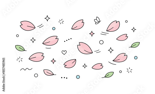 Pastel Spring Breeze. Pastel spring background. Floating petals and small decorative elements create a sense of gentle motion and seasonal renewal. The