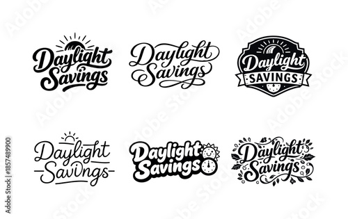Daylight Savings Lettering. Daylight Savings. Set lettering. harmonious lettering variations of the same emblematic concept, each with different artistic