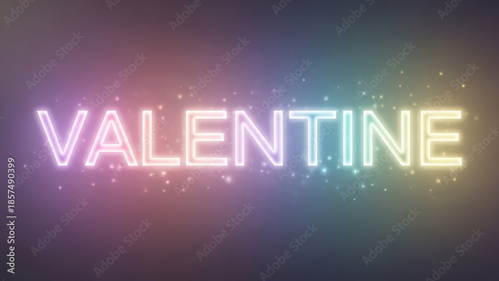 Fototapeta premium Valentine day greeting with neon light