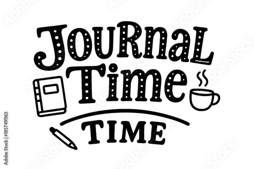 Decorative Journal Lettering. Journal Time ? Decorative Display Lettering: playful stylized letters with dot