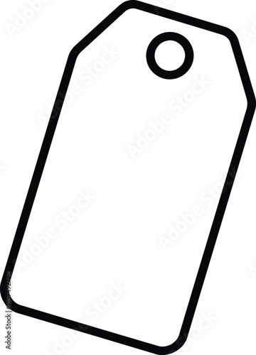 Black outline of a blank price tag with a hole label