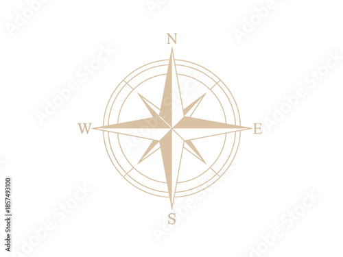 A simplified compass rose graphic indicates directions on a white background.