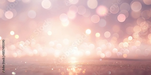 Shimmering Rose Gold Background with Sparkling Glittering Texture and Soft Bokeh Lights