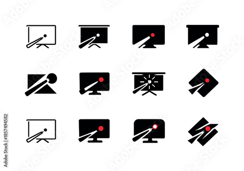 Corporate Logo Variations. Corporate presentations. Icon set. Set Logo of Corporate presentations: laser pointer dot. harmonious logo variations of the same