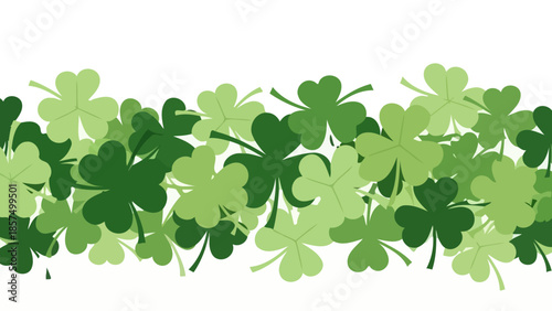St. Patrick's Day shamrock border with various shades of green.