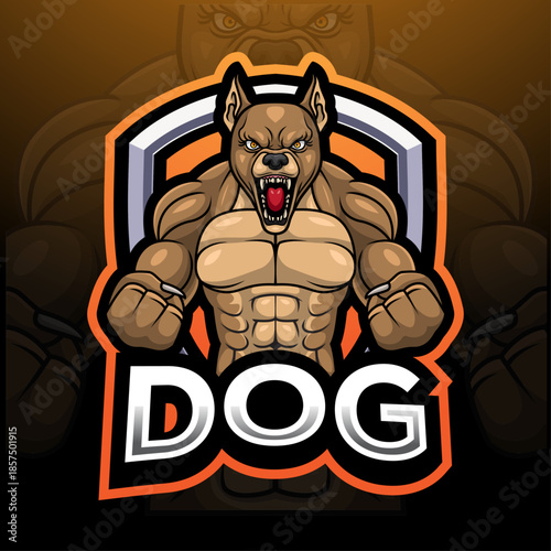 Dog esport mascot logo design