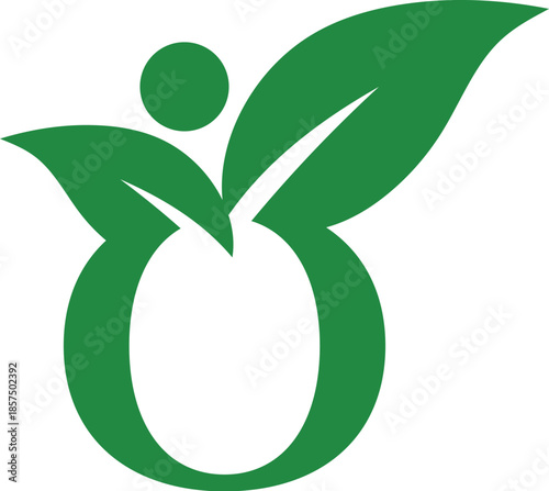 Letter O leaf , organic logo